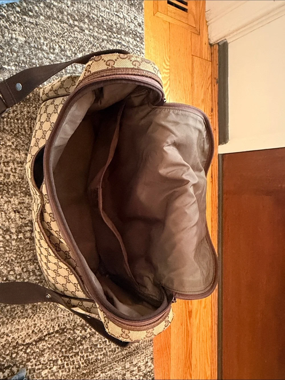 Gucci Beige and Brown GG Canvas Messenger Bag